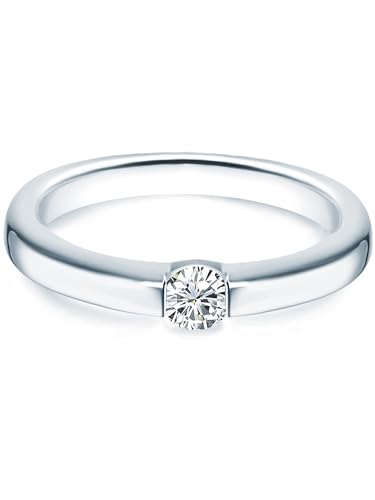 Trilani Damen-Ring/Verlobungsring/Spannring Sterling Silber rhodiniert Zirkonia weiß 60451022 von Trilani