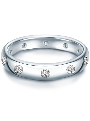 Trilani Damen Silberring 925/- Sterling Silber mit Zirkonia in Brilliantschliff Bandring Verlobungsring Ehering mit Steinen Trilani Damen Silberring 925/- Sterling Silber mit Zirkonia in Brilliantschliff Bandring Verlobungsring Ehering mit Steinen von Trilani
