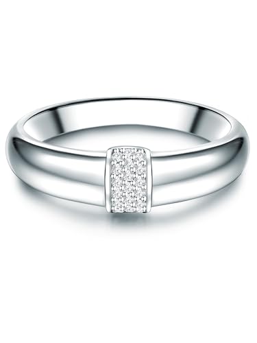 Trilani Damen-Ring aus 925/- Sterling Silber mit Zirkonia mit Brillantschliff von Trésor 1934