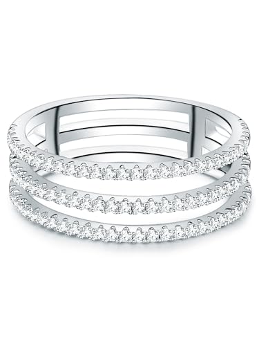 Trilani Damen-Ring aus 925/- Sterling Silber mit Zirkonia mit Brillantschliff von Trilani