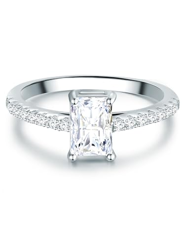 Trilani Damen-Ring aus 925/- Sterling Silber mit Zirkonia mit Brillantschliff von Trilani