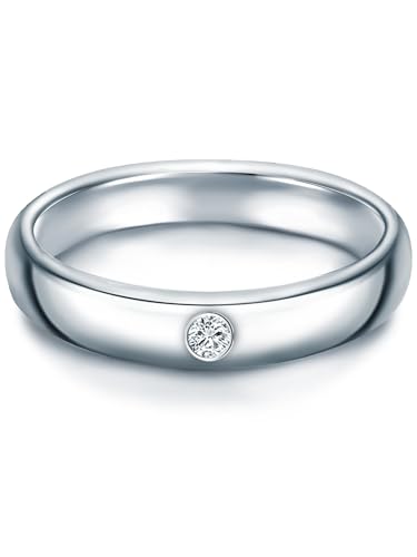 Trilani Damen-Solitärring Sterling Silber Zirkonia weiß im Brillantschliff - Verlobungsring Ehering Trauring von Trilani