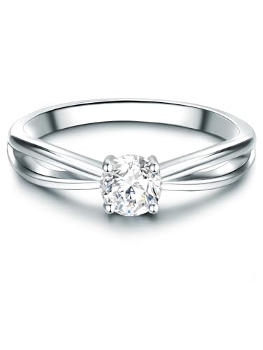 Trilani Damen-Ring aus 925/- Sterling Silber mit Zirkonia mit Brillantschliff von Trilani