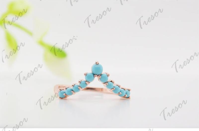 Seltener Türkis Band Verlobungsring 14K Rosegold Unikat Antike Trauringe Für Frauen Geburtsstein Verlobung Geschenke Minimalist Art Deco von TresorJewellry
