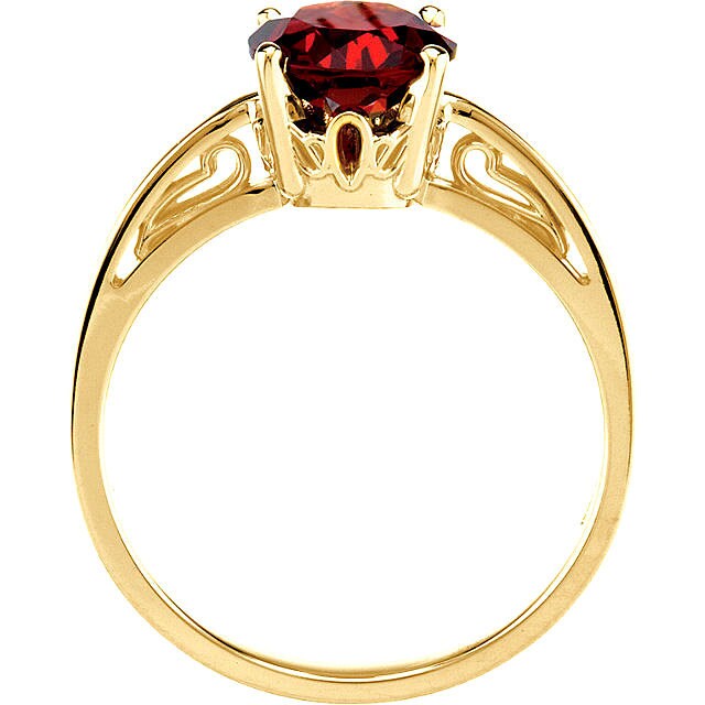 Individueller Geburtssteinring, Echter Natürlicher Roter Granat Und Massives 14-Karätiges Gold, Stapelbarer, Zierlicher Alternativer Verlobungsring von TresorsDuJour