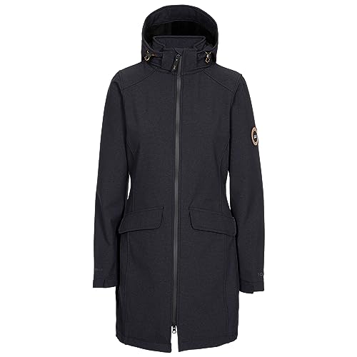 Maria Women's DLX Longer Length Water Resistant Softshell Jacket - BLACK MARL L von Trespass