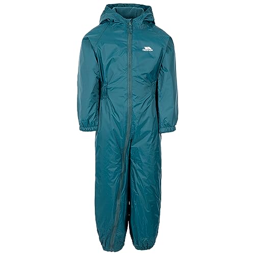 Trespass Dripdrop Kinder Regen-Overall (128) (Petrol) von Trespass