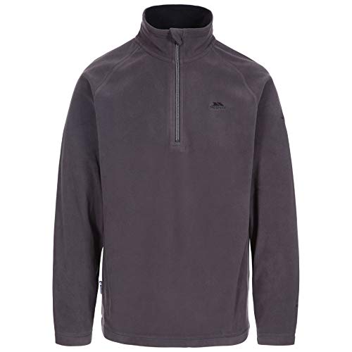 Trespass Herren Microfleece-Oberteil Blackford mit Reißverschluss bis zur Brust (L) (Dunkelgrau) von Trespass