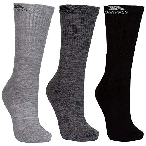 Trespass Herren Trekkingsocken Jackbarrow, 3er-Packung (41-44 EU) (Dunkelgrau/Hellgrau/Schwarz) von Trespass