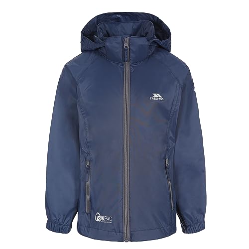 Trespass Kinder Regenjacke Qikpac X (152) (Marineblau/Carbon) von Trespass