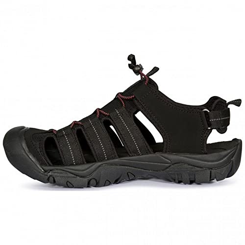 Trespass Torrance B Herren Wandersandalen, geschlossene Zehenpartie, mit verstellbarer Zugkordel, Schwarz , 42 2/3 EU von Trespass