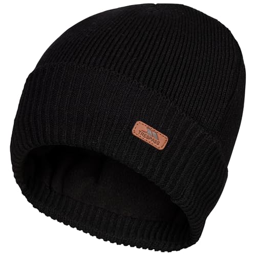 Trespass Unisex Erwachsene Strickmütze mit Fleecefutter Chuck, Schwarz , L/XL von Trespass