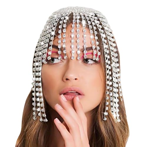 1920er Jahre Quaste Strass Kopfschmuck für Frauen Kristall Flapper Cap mit Kopfkette Vintage Abschlussball Hochzeit Haarschmuck Perfekt für Cosplay und Bauchtanz von Tressify