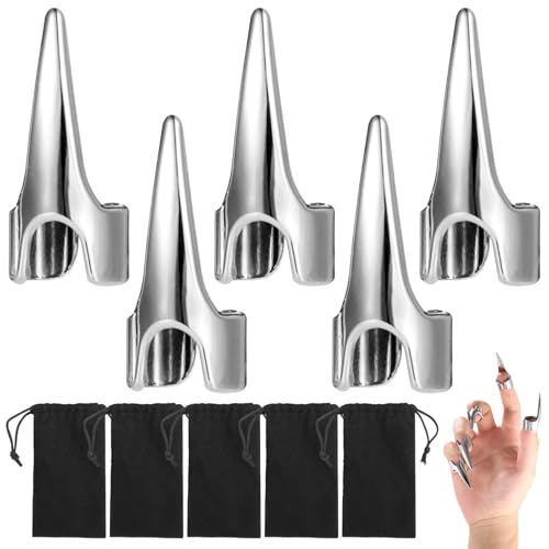 5 Stück Fingerkrallenringe, Halloween Cosplay Zinklegierung Ringe für Rücken Kratzen und Mode, Samtbeutel enthalten von Tressify