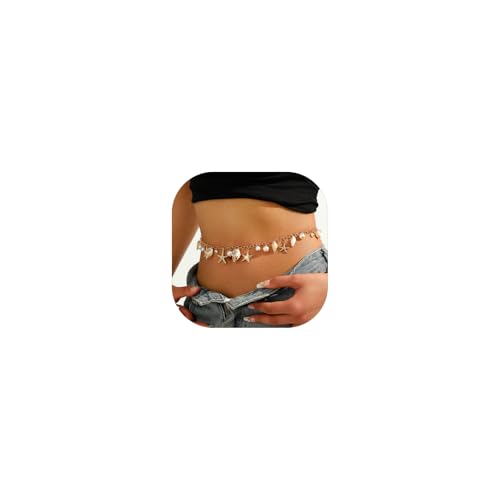 1 Stück Belly Chain Muschel & Seestern Hüftkette für Frauen – Boho Bauchkette mit Perlen für Strand, Sommer & besondere Anlässe von Tressora