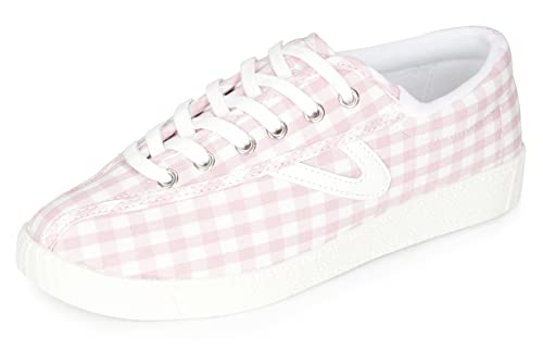 TRETORN Damen Nyliteplus Canvas Sneakers Schnürschuhe Casual Tennis Schuhe Klassischer Vintage Stil, rosa kariert von Tretorn