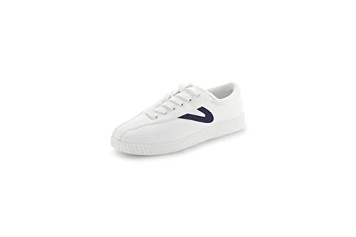 TRETORN Damen Nyliteplus Canvas Sneakers Schnürschuhe Casual Tennis Schuhe Klassischer Vintage Stil, weiß/Marineblau von Tretorn