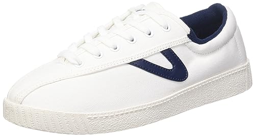 TRETORN Nyliteplus Canvas Sneaker Damen Schnürschuhe Casual Tennisschuhe Klassischer Vintage Stil, Weiß Marineblau, 37 EU von Tretorn