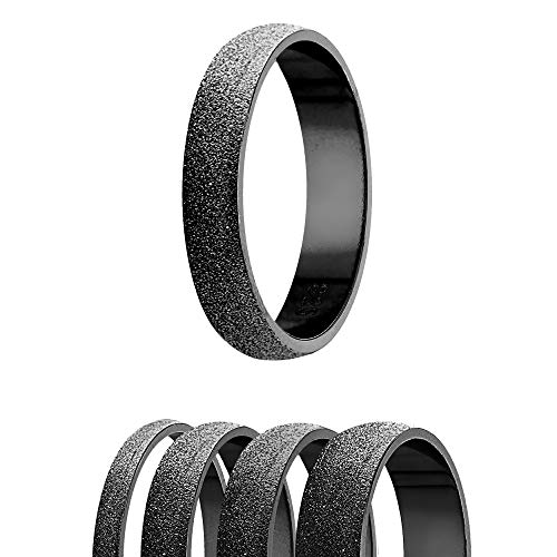 Ring - 925 Silber - 4 Breiten - Diamant - Schwarz [01.] - Breite: 2mm - Ringgröße: 48 von Treuheld