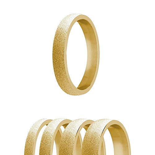 Ring - Edelstahl - 4 Breiten - Diamant - Gold [14.] - Breite: 3mm - Ringgröße: 50 von Treuheld