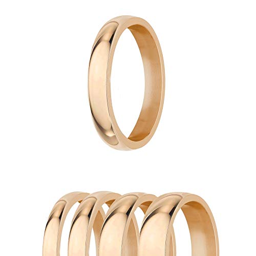 Ring - Edelstahl - 4 Breiten - Glänzend - Rosegold [16.] - Breite: 3mm - Ringgröße: 52 von Treuheld