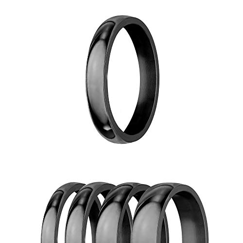 Ring - Edelstahl - 4 Breiten - Glänzend - Schwarz [05.] - Breite: 2mm - Ringgröße: 53 von Treuheld