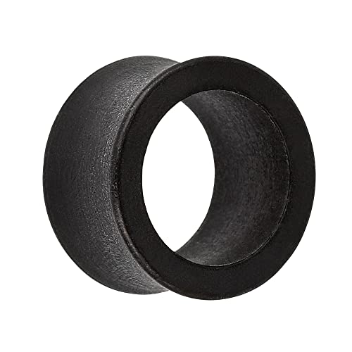 Treuheld® | 12mm Ohr Flesh Tunnel | Holz | Schwarz | Organic | Double Flared Ohrtunnel | hautfreundlich atmungsaktiv & antiallergen | Damen + Herren von Treuheld