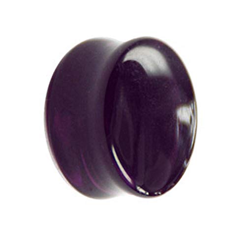 Treuheld® | 16mm Glas Ohr Plug/Flesh Tunnel | Lila/Violett | Double Flared | Ohne Gewinde | Damen und Herren | halb-durchsichtig/transparent von Treuheld