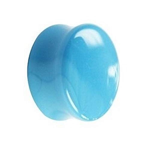 Treuheld® | 5mm Glas Ohr Plug/Flesh Tunnel | Hell-Blau/Baby-Blau | Double Flared | Ohne Gewinde | Damen und Herren | Hautfreundlich von Treuheld