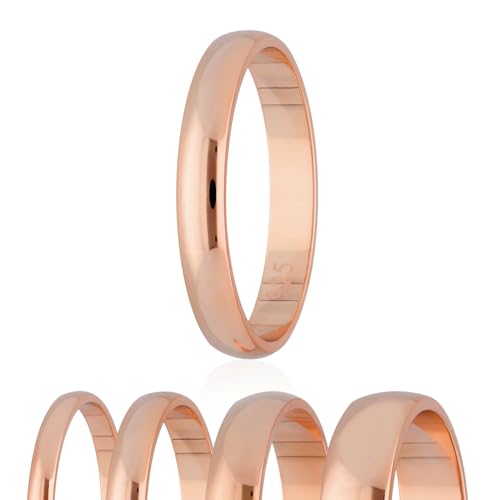 Treuheld® 925 Silber Ring - Rosegold - Größe 56 (16) - Breite: 5mm - Damen & Herren - glänzend - Geburtstag, Vorsteckring, Verlobungsring, Sterling Ehering von Treuheld
