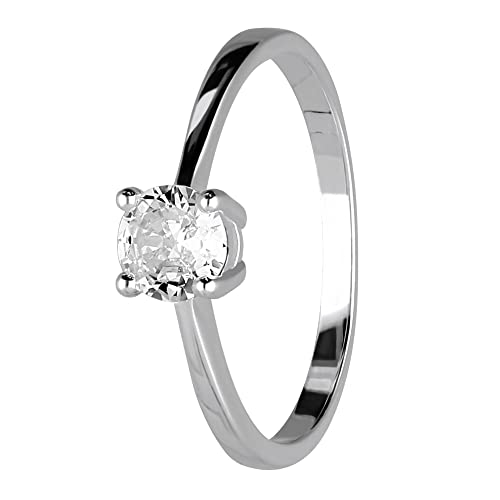 Treuheld® 925 Sterling Silber Ring mit klaren Kristallstein | 8 Größen [03.] 52 von Treuheld