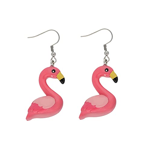 Treuheld® Ohrringe mit rosa Flamingo | Ohrhänger mit Vogel-Figur von Treuheld