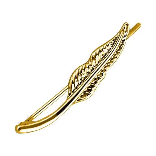 Treuheld® Ohrstecker Feder | Ear Climber | 3 Farben [02.] - linkes Ohr - gold von Treuheld