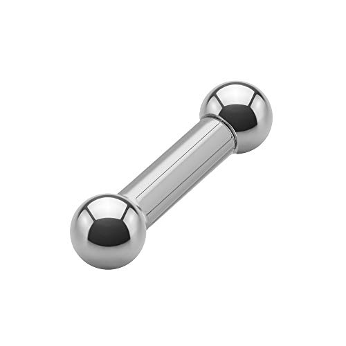 Treuheld® | Piercing Stab Hantel/Barbell | 3mm x 22mm und Kugeln: 6mm | Silber | Chirurgenstahl | Zungenpiercing, Intimpiercing Mann + Frau UVM von Treuheld