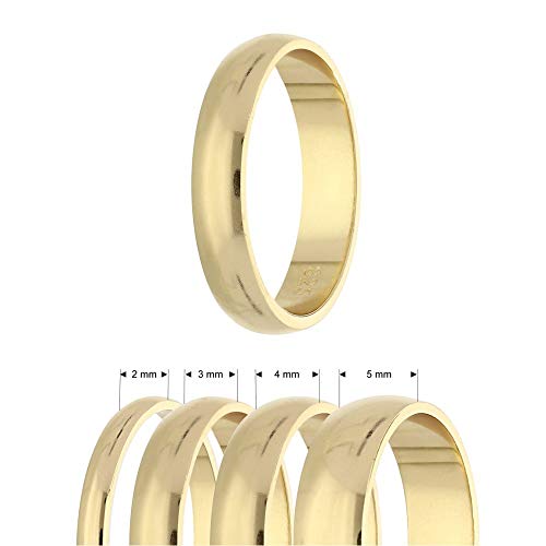 Treuheld® Ring aus 925 Sterling Silber | Gold | Ringgröße 48 | Breite 2mm | Damen & Herren | glänzend | Freundschaftsring Verlobungsring Ehering von Treuheld