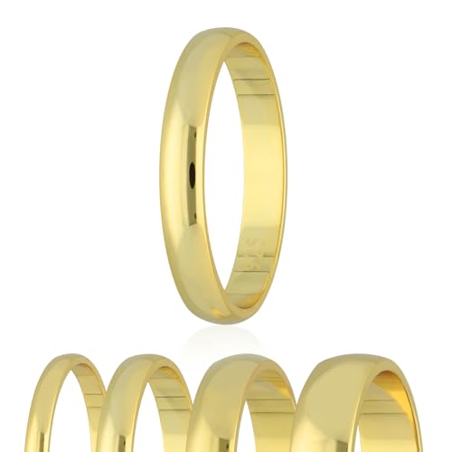 Treuheld® Ring aus 925 Sterling Silber - Gold - Ringgröße 56 - Breite 4mm - Damen & Herren - glänzend - Freundschaftsring Verlobungsring Ehering von Treuheld