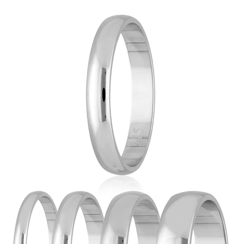 Treuheld® 925 Silber Ring - Größe 57 (17), Breite 3mm - Damen & Herren - glänzend - Geburtstag, Vorsteckring, Verlobung, Sterling Ehering, Hochzeit von Treuheld