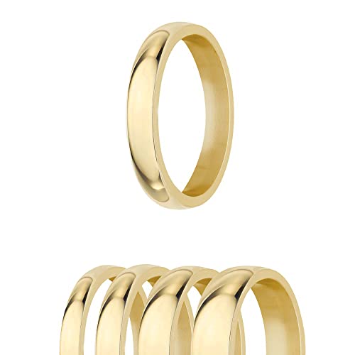 Treuheld® | Ring aus Edelstahl | Gold | Ringgröße 51 | Breite 2mm | Damen & Herren | glänzend | Freundschaftsring Verlobungsring Ehering von Treuheld