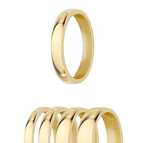 Treuheld® | Ring aus Edelstahl | Gold | Ringgröße 57 | Breite 3mm | Damen & Herren | glänzend | Freundschaftsring Verlobungsring Ehering von Treuheld