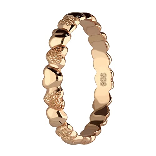 Treuheld® Rosegoldener 925 Sterling Silber Ring mit Herzen | 8 Größen [06.] 58 von Treuheld