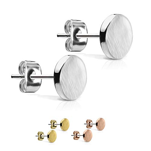 Edelstahl Ohrstecker - Kreise - Matt [01.] - silber von Treuheld