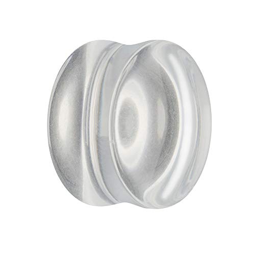 Treuheld® | 5mm Glas Ohr Plug/Flesh Tunnel | Klar | Double Flared | Ohne Gewinde | Damen und Herren | durchsichtig/transparent von Treuheld