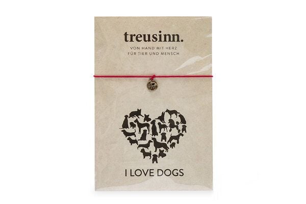 Treusinn Armband BUDDY I love dogs / gravierter Anhänger von Treusinn