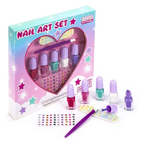 Tri-Coastal Design - TCD für Kinder gemacht - Set von 4 Emails für kleines Mädchen mit Schablonen und Klebstoff-Edelsteinen (Kawaii-Katze) von Tri-coastal Design