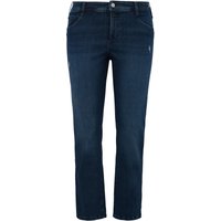 Große Größen: Gerade Jeans mit Used- und Destroyed-Effekten, dark blue Denim, Gr.44-54 von Triangle