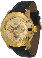 Trias Automatikuhr mit Kalenderanzeige und Großdatum TR-T22502-48-G für Herren - Automatik, Analog, Wasserdicht, Lederarmband mit Schnalle von Trias