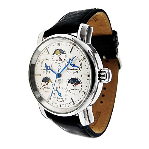 Trias Herren-Armbanduhr Analog Automatik Leder TR-T21626-SW von Trias