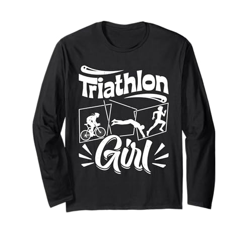TRIATHLON GIRL Frauen Lustiges Triathlethin Triathlon Langarmshirt TRIATHLON GIRL Frauen Lustiges Triathlethin Triathlon Langarmshirt von Triathlon Geschenke Frauen Shirt Triathleten