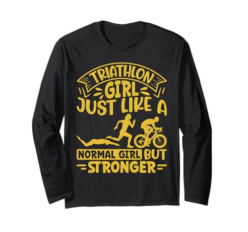 Triathlenin TRIATHLON GIRL LIKE A NORMAL GIRL Triathlon Langarmshirt Triathlenin TRIATHLON GIRL LIKE A NORMAL GIRL Triathlon Langarmshirt von Triathlon Geschenke Frauen Shirt Triathleten