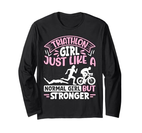 Triathlenin TRIATHLON GIRL LIKE A NORMAL GIRL Triathlon Langarmshirt Triathlenin TRIATHLON GIRL LIKE A NORMAL GIRL Triathlon Langarmshirt von Triathlon Geschenke Frauen Shirt Triathleten